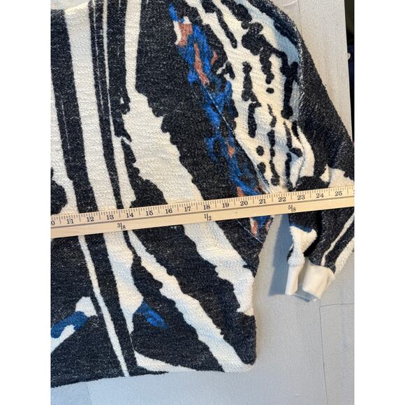 Mother Denim Black White Abstract Sweater Pullover Sweatshirt Cut Medium - Picture 10 of 11